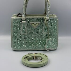 Prada Galleria mini bag with crystals Green